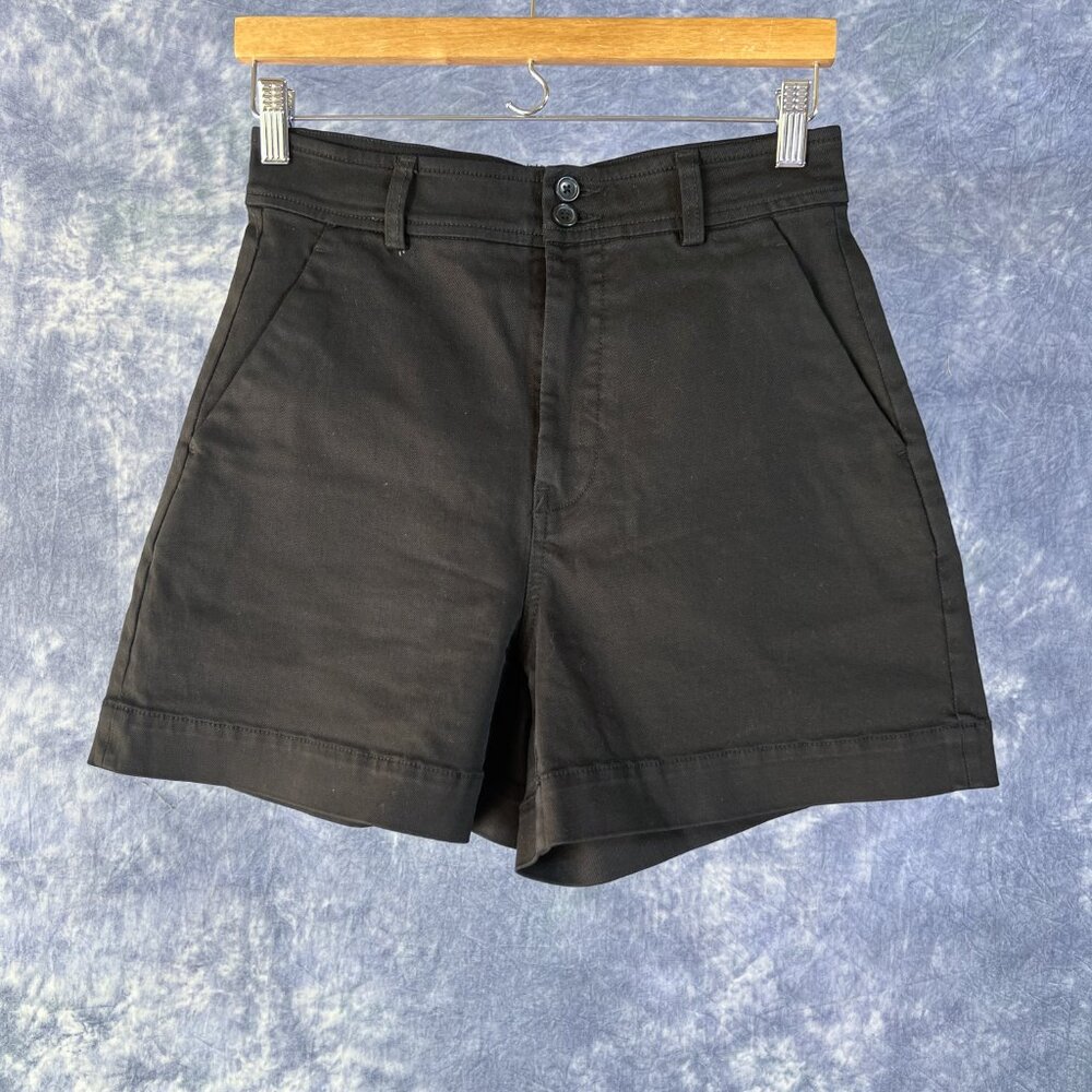 Everlane Black High Waisted Denim Shorts Sz 6